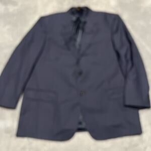 BARONI Blazer Mens 52L Blue Super 150's Wool Blazer Sport Coat Suit Jacket